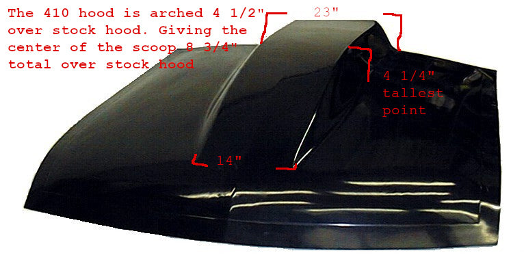 410 94-04 CHEVY S-10 TRUCK HOOD W/NHRA SCOOP