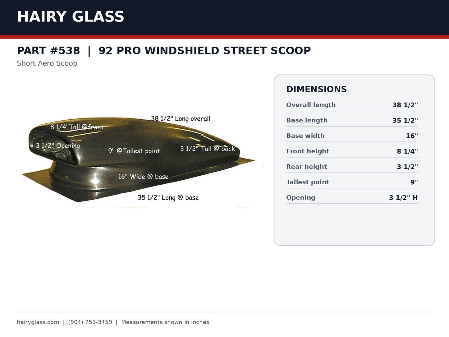 538-92 PRO WINDSHIELD STREET SCOOP