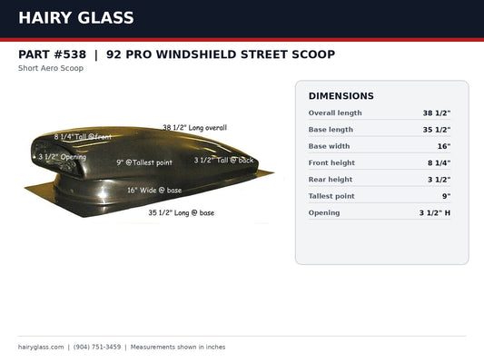 538-92 PRO WINDSHIELD STREET SCOOP